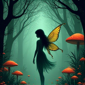 Mushroom Fairies in the Night