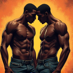 Big Buff Sweaty Black Men