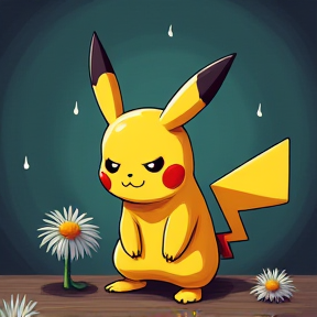 Stunned Pikachu and Slenderman