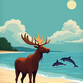 Moose on the Shore