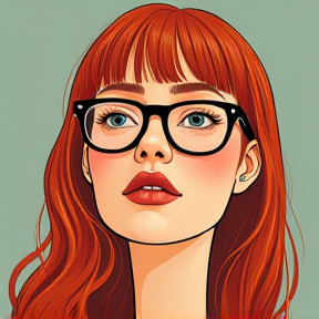 Hannah with Red Hair and Glasses