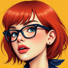 Hannah with Red Hair and Glasses