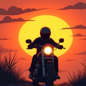 Motorbike Sunset