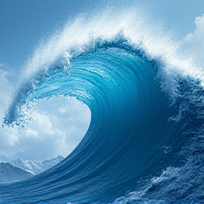 Blue wave crashing down