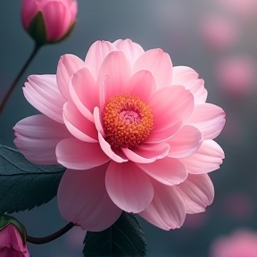 Pink Flower with Dark Leaves