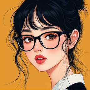 Beautiful Girl with Glasses