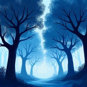 blue trees