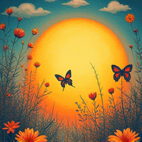 Bajo el Sol, Mariposas y Flores