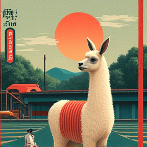 Eine Lama in Yokohama