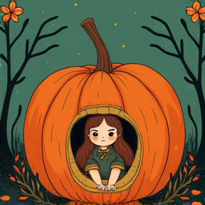 Maggie in the Pumpkin