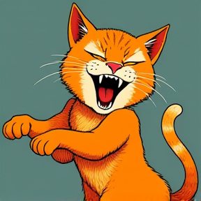 Screaming Orange Cat Named Dinko