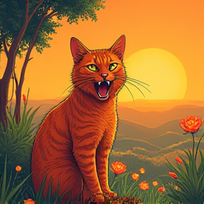 Screaming Orange Cat Named Dinko