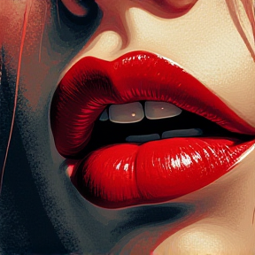 crimson lips