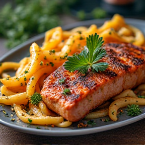 Zwielberrostbraten mit Bratkartoffeln