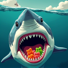 Shark Eating Gummy Bears