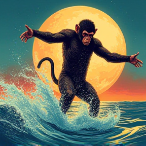 Monkey Dancing in the Ocean