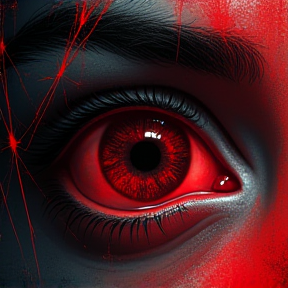 Red eyes in the dark