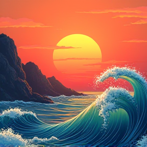 Sunset Waves