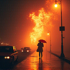 Fire in the rain