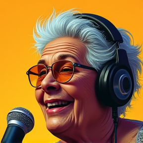 Abuela en el Mic