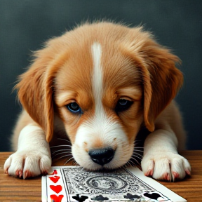 Puppies Playing Cards