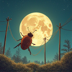 Bug on A Baseball Moon