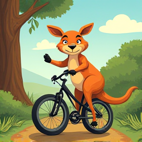 Kangaroo on a Bike