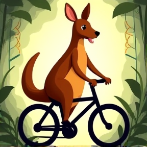 Kangaroo on a Bike