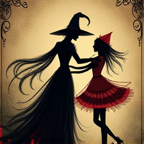 Flamenco Dance of the Wicked Gothic Gypsy Doll and the Mischievous Ghost Girl