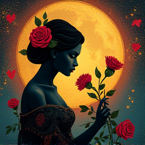 La rose Nocturne et la rose Dorée