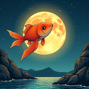 Merlin the Mirical Goldfish to the Moon