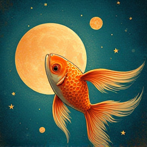 Merlin the Mirical Goldfish to the Moon