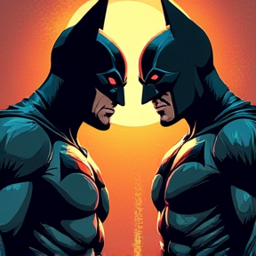 **"Clash in the Shadows"**  Wolverine vs Batman