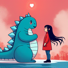 Shimo the Ice Kaiju Love Sebzilla Girlfriend and Boyfriend