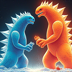 Shimo x Sebzilla Kaiju Ice and Fire Love