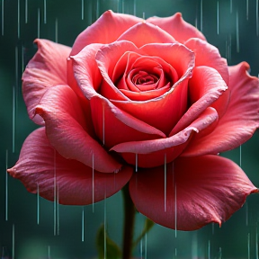 roses in the rain