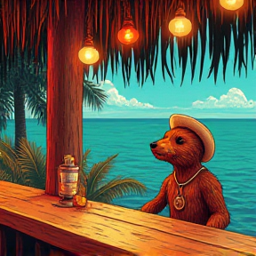 Muffin in a Tiki Bar