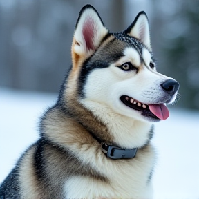 A Fluffy Husky In THe Snow