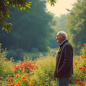 Opa im garten