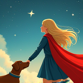 Blond Hair Girl and Dog