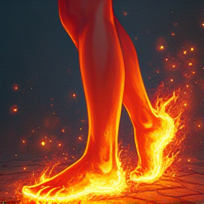 feet on fire