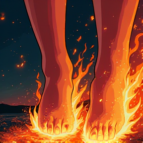 feet on fire