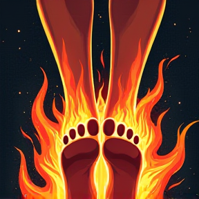 feet on fire