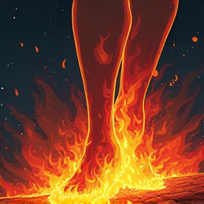 feet on fire