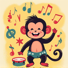 Cuddly monkey feel the beat