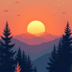 sunset in the mountains 