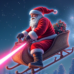 Laser Christmas on the Sleigh