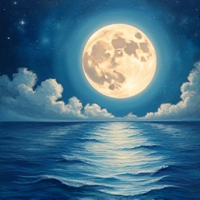 It's me, the moonlight and the sea