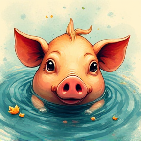 Sam the aquatic pig