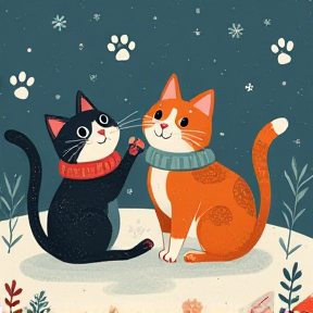 Katzen Winterspiel